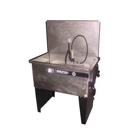 Build-All Parts Washer, 32-Gallon Stainless Steel Heated Rinse Tank for Aqueous Parts Cleaning SSRTFB-32